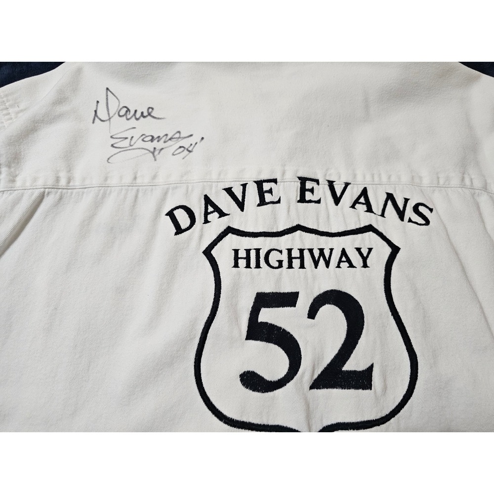 Three Rivers Dave Evans Highway 52 Signed Embroidered Cotton Shirt White XL